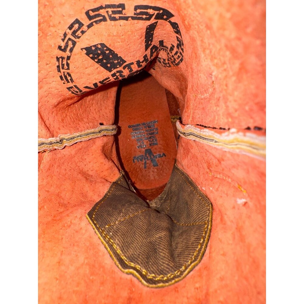 Verthali Cowboy Western Boot Womens Floral Embroidered Size 6.5 Square Toe - Picture 9 of 10